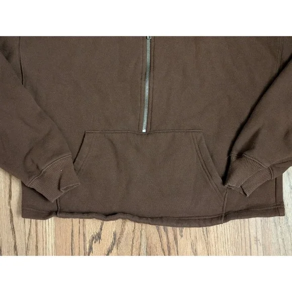 PINK Victoria's Secret Brown Quarter Zip Sweatshirt Pullover Size XS - Picture 7 of 14